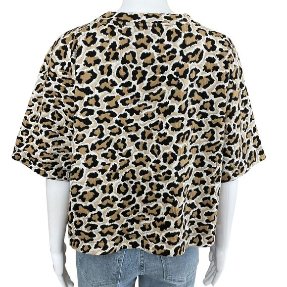 Maeve The Ettie High Rise Crop Wide Leg Pant sz 31 & Matching Knit Boxy Tee sz L - Picture 4 of 16